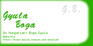 gyula boga business card